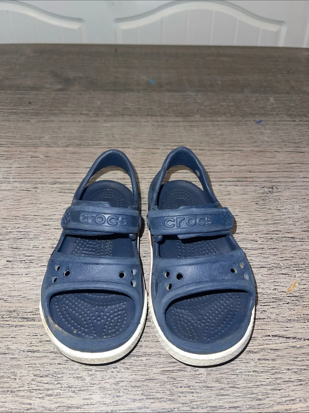 CROCS Crocband II Sandal Size 7C Navy Blue Red White‎ Adjustable Gladiator